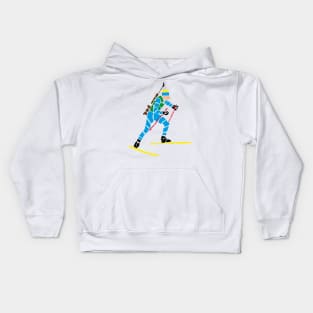 Biathlete running Kids Hoodie